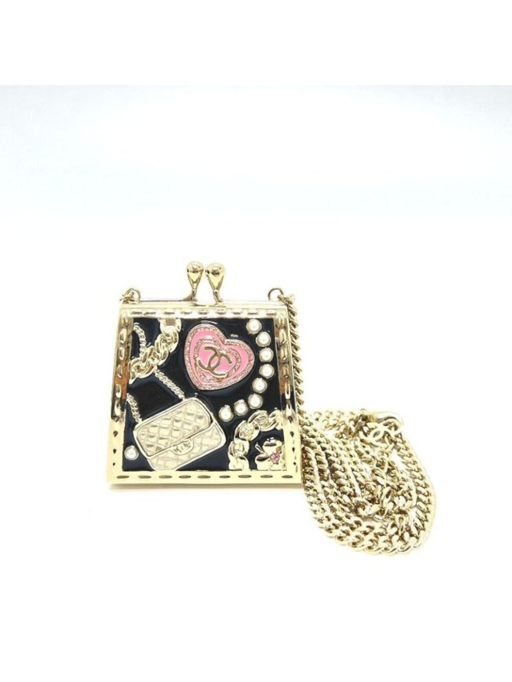 Chanel Necklace Bag Shape Icon B24 Metal